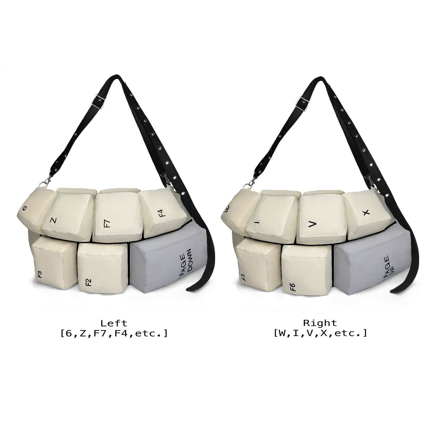 KEYBOARD CROSSBODY BAG (CREAM)