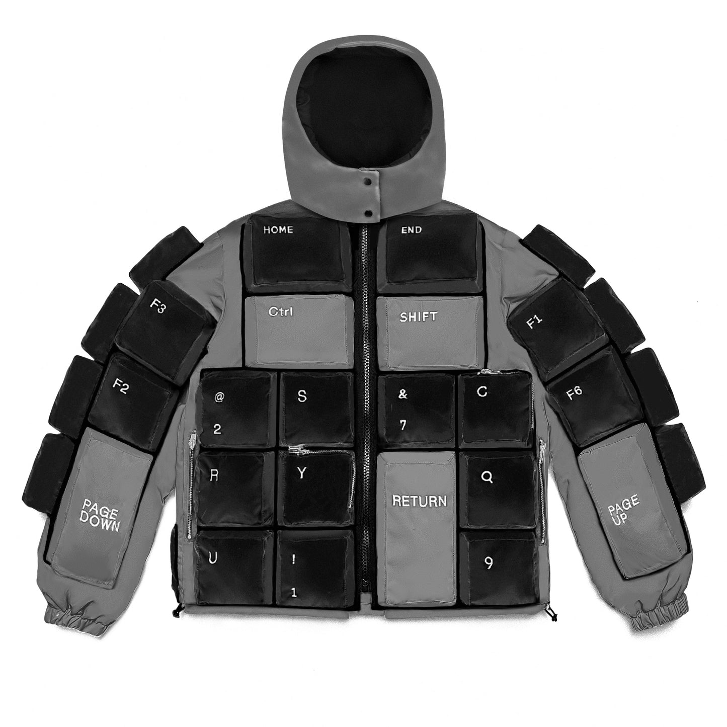BLACK & GREY KEYBOARD JACKET (full removable edition)