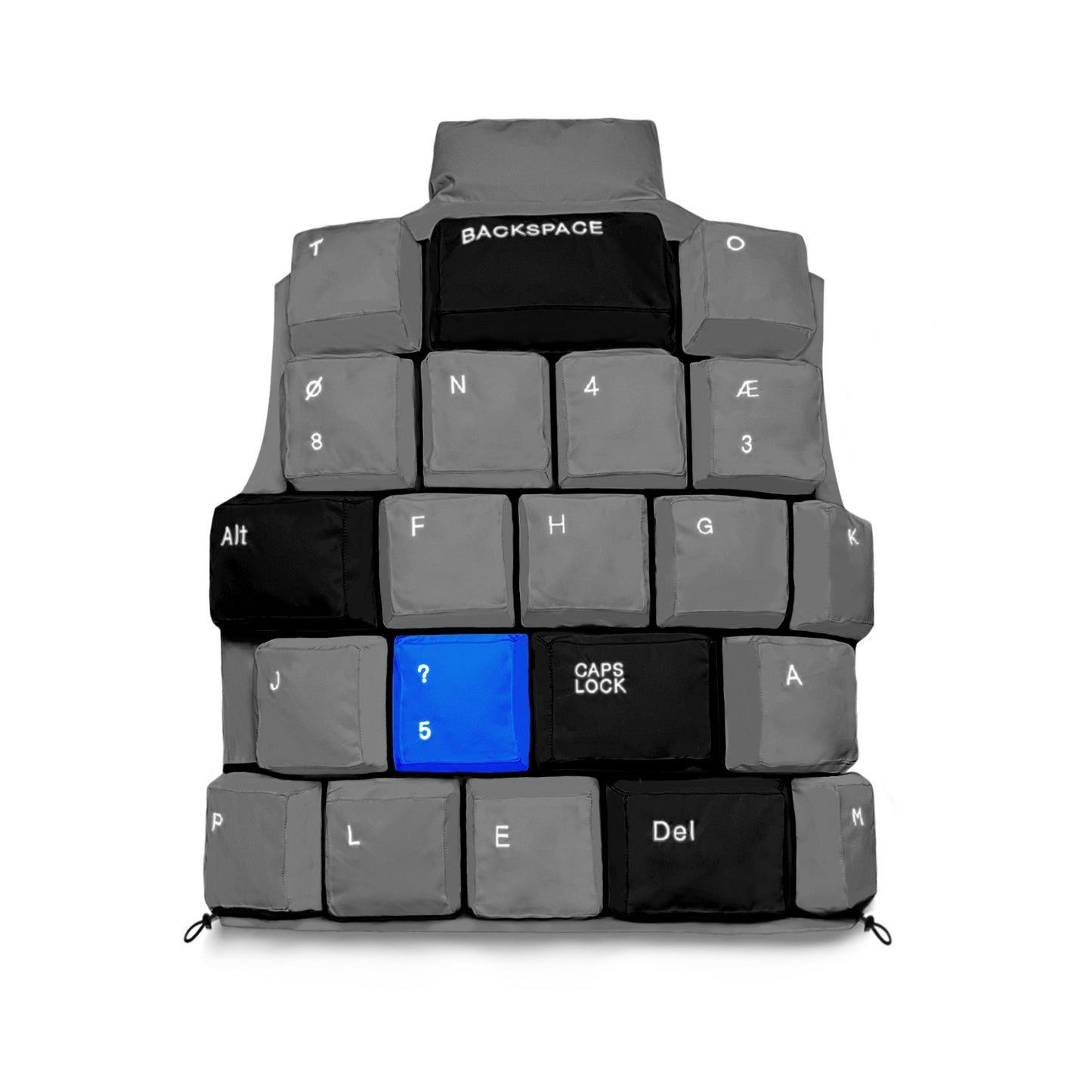 KEYBOARD VEST IN GREY, BLACK & BLUE