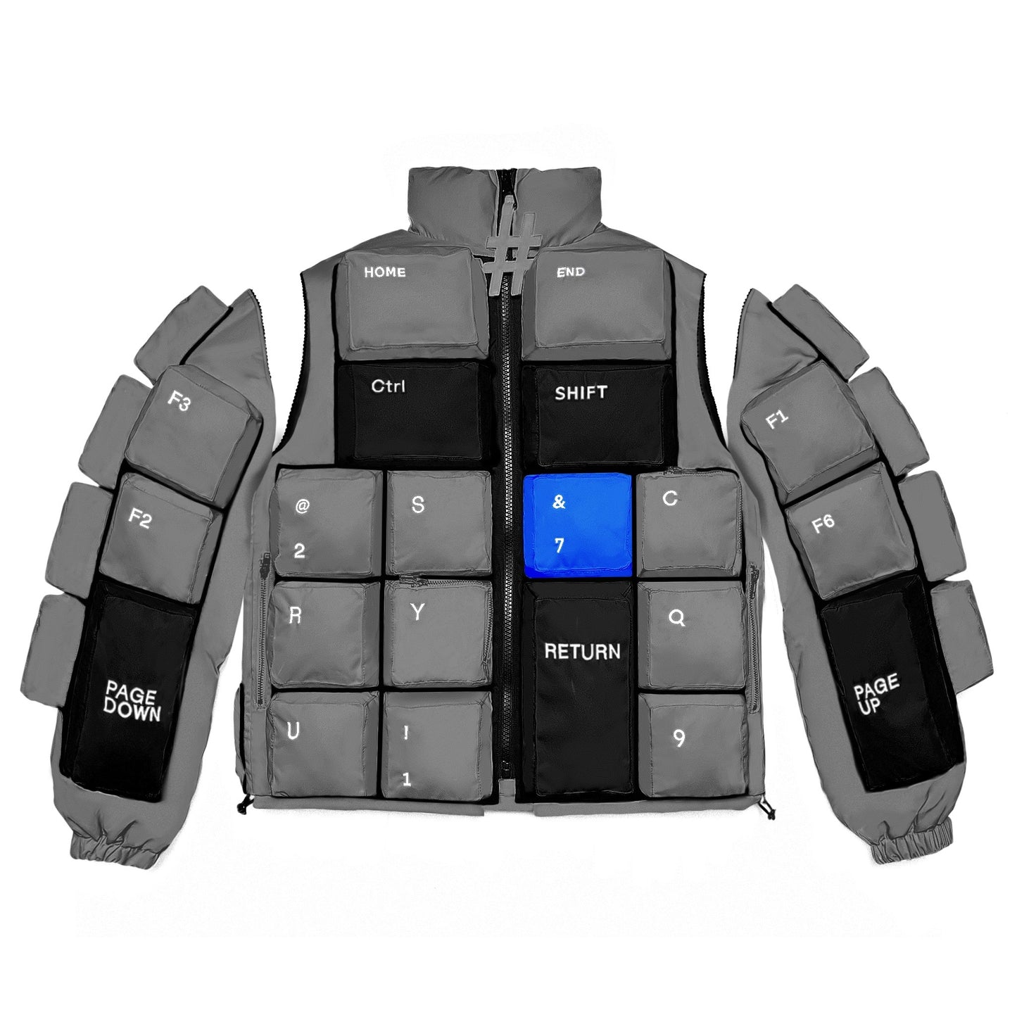 GREY, BLACK & BLUE KEYBOARD JACKET (removable)