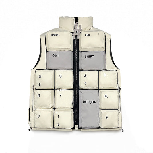 KEYBOARD VEST IN CREAM & GREY