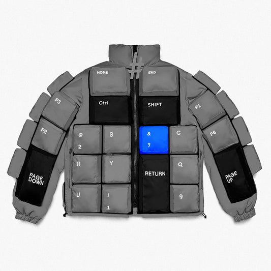 GREY, BLACK & BLUE KEYBOARD JACKET