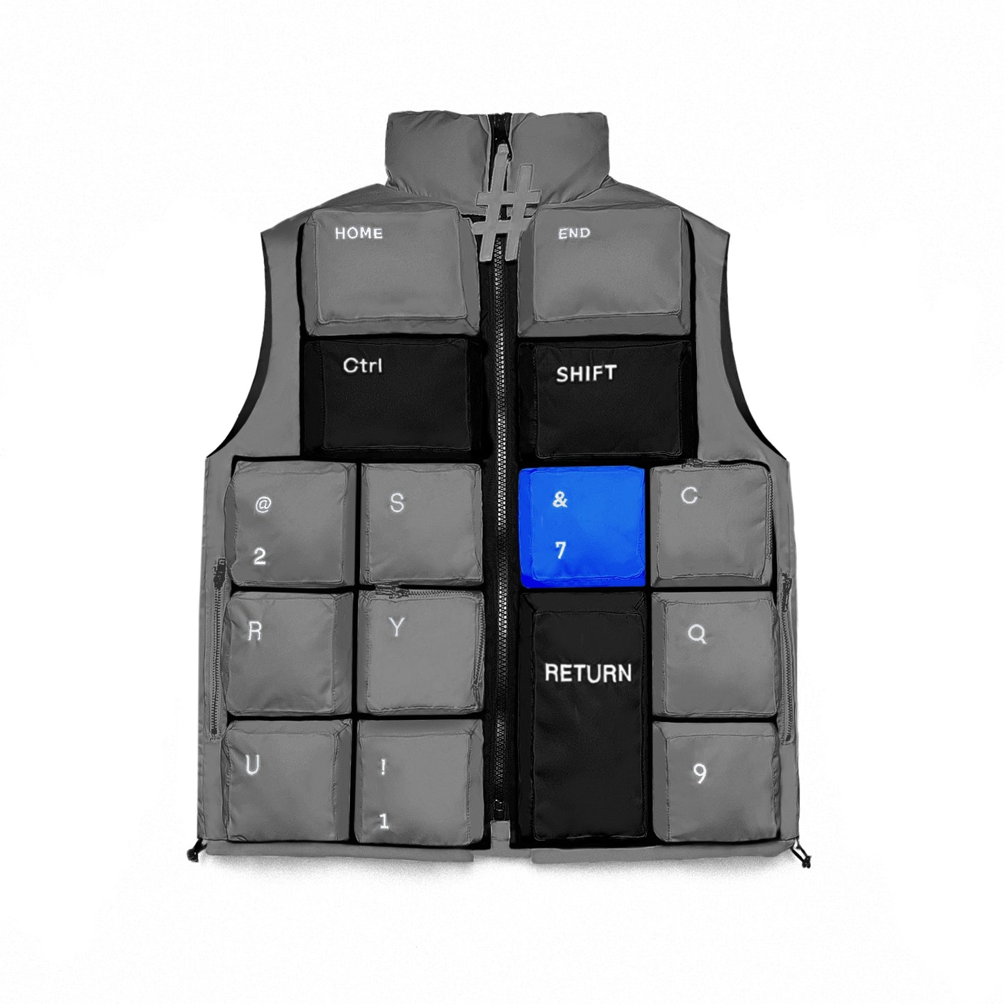 GREY, BLACK & BLUE KEYBOARD JACKET (full removable edition)